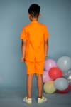 Shop_Hoity Moppet_Orange Cotton Embroidery Shirt And Shorts Set _at_Aza_Fashions