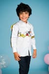 Hoity Moppet_White Mickey Embroidered Shirt For Boys_Online_at_Aza_Fashions