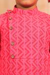 Buy_TINY COLOUR_Pink Cambric Cotton Printed Block Gulab Kurta Set _Online_at_Aza_Fashions
