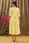 Shop_Khwaab by Sanjana Lakhani_Yellow Muslin Embroidered Floral Round Abstract Print Kurta And Pant Set _at_Aza_Fashions