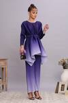 Buy_Pleats by Aruni_Purple Polyester Ombre Pleated Tunic And Pant Set_at_Aza_Fashions