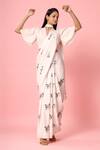 Buy_Pasha India_Pink Crepe Floral Round Pre-draped Saree With Blouse _Online_at_Aza_Fashions