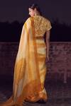 Shop_Amita Gupta_Yellow Silk Organza Printed Saree With Blouse_at_Aza_Fashions
