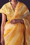 Amita Gupta_Yellow Silk Organza Printed Saree With Blouse_at_Aza_Fashions