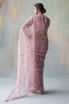 Shop_Begum_Purple Organza, Georgette Floral Round Saba Embroidered Saree With Blouse _at_Aza_Fashions