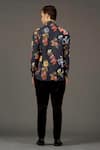 Shop_Balance by Rohit Bal_Black Satin Poplin Printed Floral Shirt  _at_Aza_Fashions