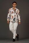 Buy_Balance by Rohit Bal_Ivory Satin Poplin Printed Floral Shirt _at_Aza_Fashions