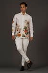 Buy_Balance by Rohit Bal_Ivory Satin Poplin Printed Floral Shirt  _at_Aza_Fashions