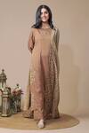 Neelu Sethi_Brown Tissue Chanderilining Shantoon Embroidered Sequins Patchwork Kurta Set_Online_at_Aza_Fashions