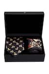 Buy_Balance by Rohit Bal_Black Printed Pocket Square And Tie Set _at_Aza_Fashions