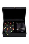 Buy_Balance by Rohit Bal_Black Printed Pocket Square And Tie Set _at_Aza_Fashions