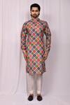 Buy_Aryavir Malhotra_Multi Color Cotton Printed Bandhej Kurta Set For Men_Online_at_Aza_Fashions