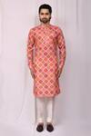 Buy_Aryavir Malhotra_Multi Color Cotton Silk Printed Bandhej Kurta Set For Men_Online_at_Aza_Fashions