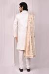 Shop_Aryavir Malhotra_White Thread Work Floral Embroidered Shawl_at_Aza_Fashions