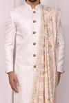 Shop_Aryavir Malhotra_White Thread Work Floral Embroidered Shawl_Online_at_Aza_Fashions
