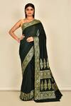Buy_Nazaakat by Samara Singh_Green Banarasi Silk Woven Floral Saree_at_Aza_Fashions
