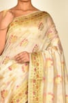 Buy_Nazaakat by Samara Singh_White Silk Woven Floral Saree_Online_at_Aza_Fashions