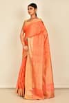 Nazaakat by Samara Singh_Orange Silk Woven Abstract Saree_Online_at_Aza_Fashions