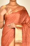 Buy_Nazaakat by Samara Singh_Brown Silk Woven Polka Dot Saree_Online_at_Aza_Fashions