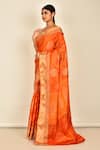 Nazaakat by Samara Singh_Orange Silk Woven Floral Saree_Online_at_Aza_Fashions