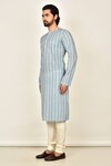 Buy_Arihant Rai Sinha_Multi Color Cotton Printed Stripe Kurta_Online_at_Aza_Fashions