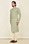 Buy_Arihant Rai Sinha_Green Cotton Geometric Print Kurta_Online_at_Aza_Fashions