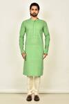Buy_Arihant Rai Sinha_Green Cotton Chikankari Kurta_Online_at_Aza_Fashions