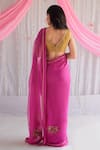 Shop_Shorshe Clothing_Pink Chiffon Embroidered Floral Motifs Saree _at_Aza_Fashions