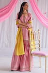 Buy_Shorshe Clothing_Yellow Handloom Tissue Embellished Lace Handwoven Dupatta _at_Aza_Fashions