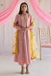 Buy_Shorshe Clothing_Yellow Organza Lehria Dupatta _at_Aza_Fashions