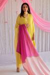 Buy_Shorshe Clothing_Multi Color Chanderi Colorblock Dupatta _at_Aza_Fashions