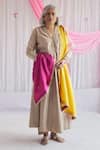 Shop_Shorshe Clothing_Multi Color Chanderi Colorblock Dupatta _at_Aza_Fashions