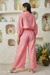 Shop_Twenty Nine_Pink Crushed Silk Tie And Dye Front Open Bolero Cape _at_Aza_Fashions