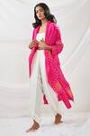 Twenty Nine_Pink Gajji Silk Lapel Collar Overlay And Tulip Pant Set_Online_at_Aza_Fashions