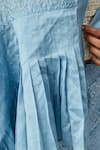 Buy_Twenty Nine_Blue Crushed Silk Tie And Dye Shawl Collar Frill Flayer Cape _Online_at_Aza_Fashions
