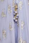 Shop_Priti Sahni_Blue Raw Silk Floral Embroidered Lehenga Set_Online_at_Aza_Fashions