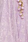 Shop_Priti Sahni_Purple Blouse  Raw Silk, Dupatta  Tulle, Lehenga  Floral Embroidered Set _Online_at_Aza_Fashions