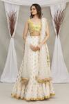 Buy_Priti Sahni_White Blouse  Raw Silk, Dupatta  Tulle, Lehenga  Embroidered And Set _Online_at_Aza_Fashions