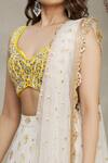 Shop_Priti Sahni_White Blouse  Raw Silk, Dupatta  Tulle, Lehenga  Embroidered And Set _Online_at_Aza_Fashions