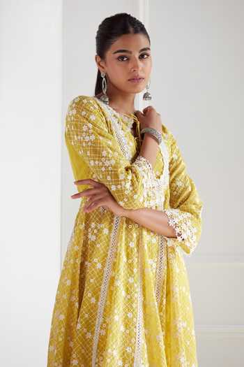 Zola Organza Pink Anarkali Kurta Set main image 1