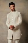 Buy_Gargee Designers_White Polyester Viscose Full Sleeve Sherwani Set _Online_at_Aza_Fashions