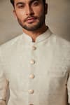 Gargee Designers_White Polyester Viscose Full Sleeve Sherwani Set _at_Aza_Fashions