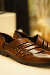 Shop_Jatin Malik_Brown Leather Guitar Shoes _Online_at_Aza_Fashions
