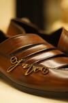 Jatin Malik_Brown Leather Guitar Shoes _at_Aza_Fashions