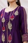 Sozenkari_Purple Chanderi Tissue And Organza Hand Embroidered Kurta Sharara Set _at_Aza_Fashions