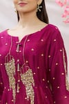 Sozenkari_Pink Pure Chanderi Tissue And Dupatta Bandhani Hand Embroidered Anarkali Set _at_Aza_Fashions