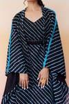 Shop_Aapro_Black Kota Doria Bora Bora Jacket And Dress Set_Online_at_Aza_Fashions