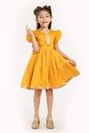 Buy_Byb Premium_Yellow Chanderi Silk Dress For Girls_Online_at_Aza_Fashions