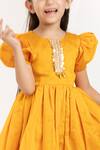 Byb Premium_Yellow Chanderi Silk Dress For Girls_at_Aza_Fashions