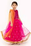 Byb Premium_Pink Sequin Work Choli Lehenga Set For Girls_Online_at_Aza_Fashions